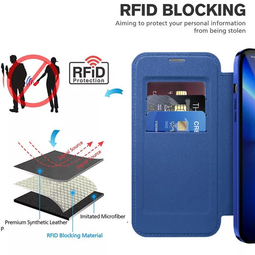 Techsuit - SmartMag Book Case - iPhone 13 Pro Max - Blue