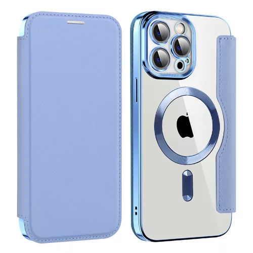Techsuit - SmartMag kinyitható tok - iPhone 13 Pro Max - VIlágoskék