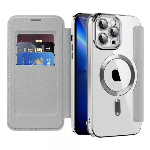 Techsuit - SmartMag kinyitható tok - iPhone 13 Pro Max - Szürke