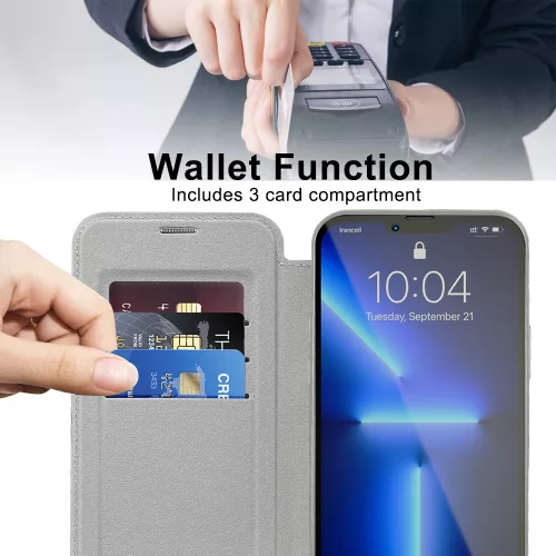Techsuit - SmartMag kinyitható tok - iPhone 13 Pro Max - Szürke
