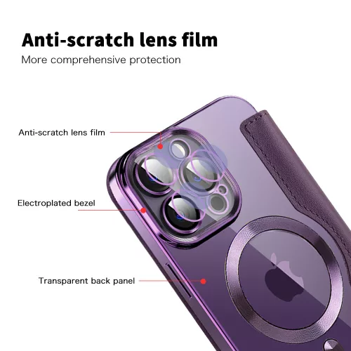 Techsuit - SmartMag kinyitható tok - iPhone 13 Pro Max - Lila