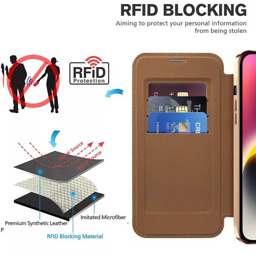 Techsuit - SmartMag kinyitható tok - iPhone 14 Plus - Barna