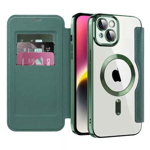 Techsuit - SmartMag kinyitható tok - iPhone 14 Plus - Zöld