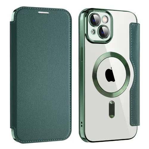 Techsuit - SmartMag kinyitható tok - iPhone 14 Plus - Zöld
