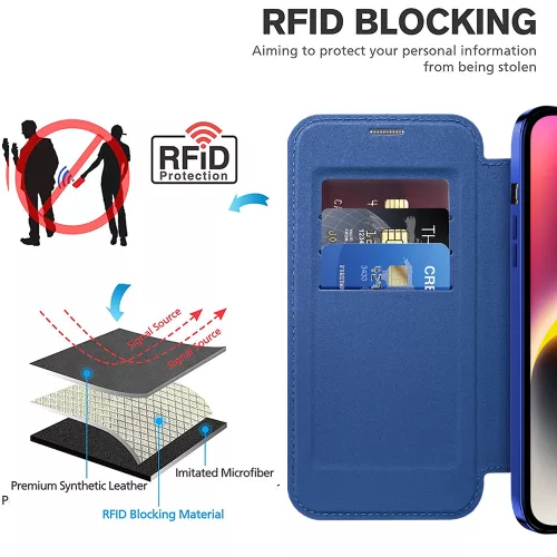 Techsuit - SmartMag Book Case - iPhone 14 Plus - Blue