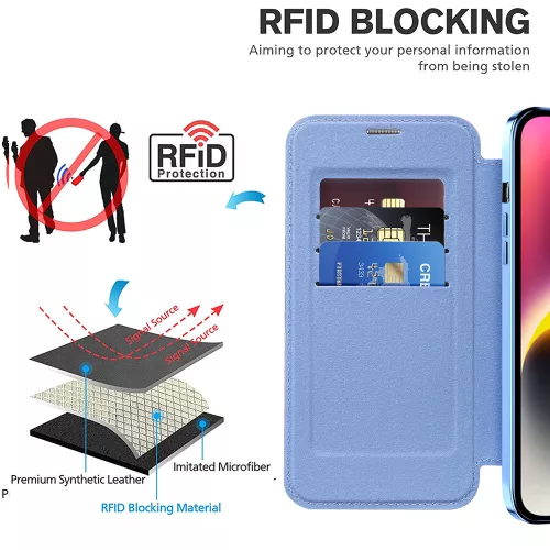 Techsuit - SmartMag kinyitható tok - iPhone 14 Plus - VIlágoskék