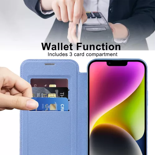 Techsuit - SmartMag kinyitható tok - iPhone 14 Plus - VIlágoskék