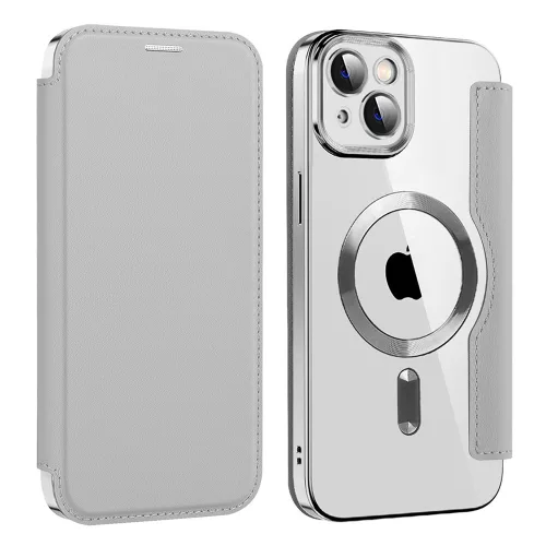 Techsuit - SmartMag kinyitható tok - iPhone 14 Plus - Szürke