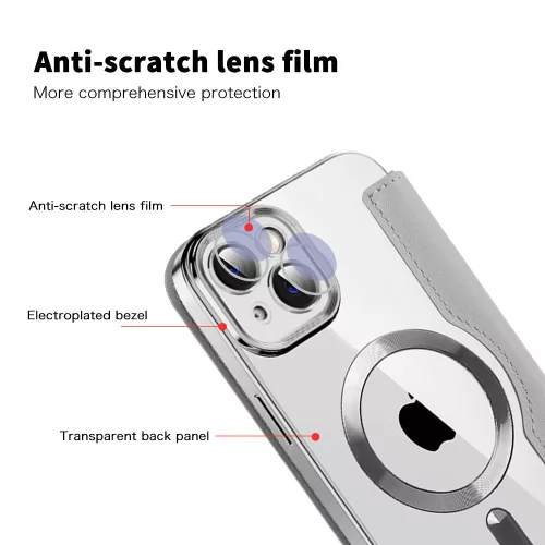 Techsuit - SmartMag kinyitható tok - iPhone 14 Plus - Szürke