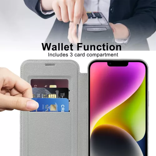 Techsuit - SmartMag kinyitható tok - iPhone 14 Plus - Szürke