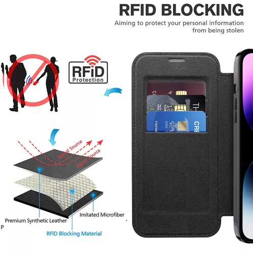 Techsuit - SmartMag Book Case - iPhone 14 Pro Max - Black