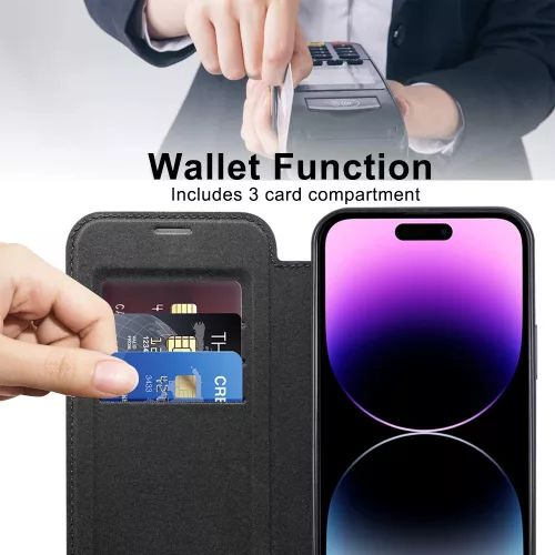 Techsuit - SmartMag Book Case - iPhone 14 Pro Max - Black