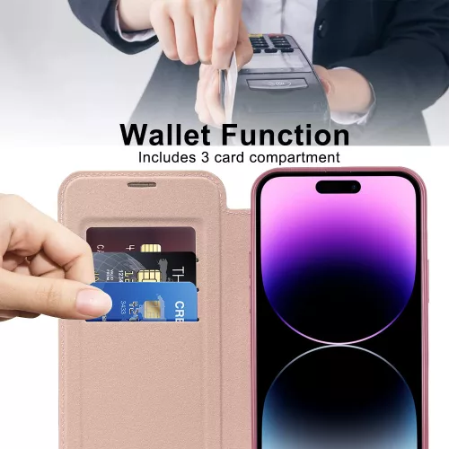 Techsuit - SmartMag kinyitható tok - iPhone 14 Pro Max - Rózsaszín