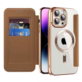   Techsuit - SmartMag kinyitható tok - iPhone 14 Pro Max - Barna