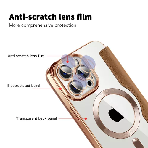 Techsuit - SmartMag kinyitható tok - iPhone 14 Pro Max - Barna