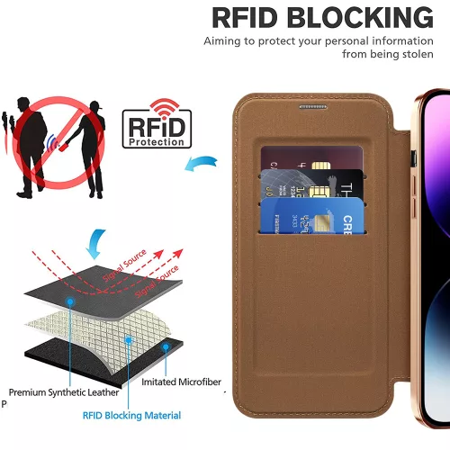 Techsuit - SmartMag kinyitható tok - iPhone 14 Pro Max - Barna