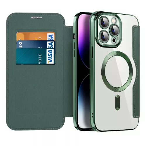 Techsuit - SmartMag kinyitható tok - iPhone 14 Pro Max - Zöld