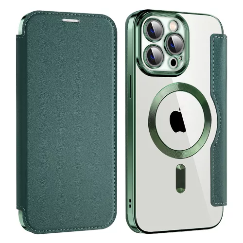 Techsuit - SmartMag kinyitható tok - iPhone 14 Pro Max - Zöld