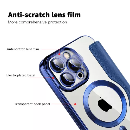 Techsuit - SmartMag kinyitható tok - iPhone 14 Pro Max - Kék