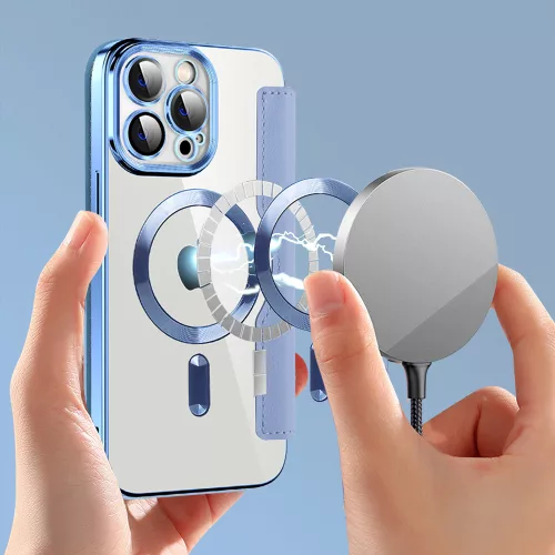 Techsuit - SmartMag kinyitható tok - iPhone 14 Pro Max - VIlágoskék