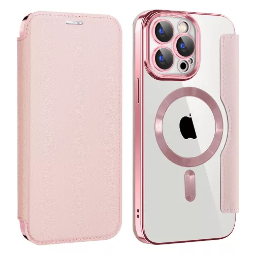 Techsuit - SmartMag kinyitható tok - iPhone 15 Pro - Rózsaszín