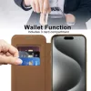 Techsuit - SmartMag kinyitható tok - iPhone 15 Pro - Barna