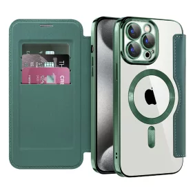 Techsuit - SmartMag kinyitható tok - iPhone 15 Pro - Zöld