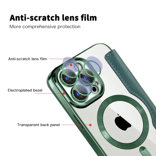 Techsuit - SmartMag kinyitható tok - iPhone 15 Pro - Zöld