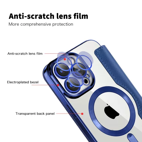 Techsuit - SmartMag kinyitható tok - iPhone 15 Pro - Kék
