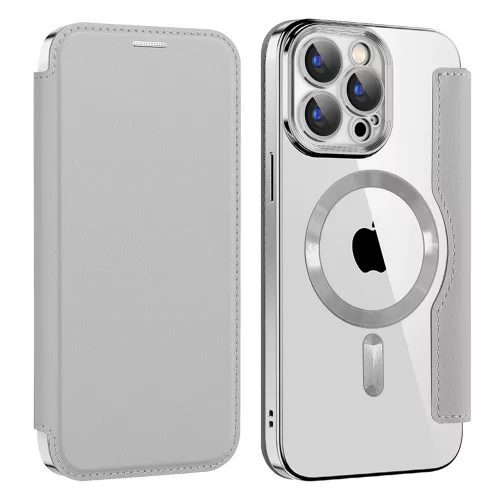 Techsuit - SmartMag kinyitható tok - iPhone 15 Pro - Szürke