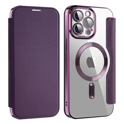 Techsuit - SmartMag kinyitható tok - iPhone 15 Pro - Lila