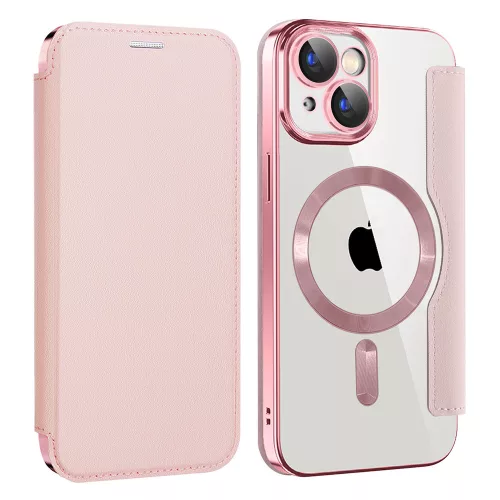 Techsuit - SmartMag kinyitható tok - iPhone 15 Plus - Rózsaszín