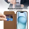 Techsuit - SmartMag kinyitható tok - iPhone 15 Plus - Barna