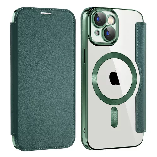 Techsuit - SmartMag kinyitható tok - iPhone 15 Plus - Zöld