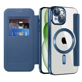 Techsuit - SmartMag kinyitható tok - iPhone 15 Plus - Kék