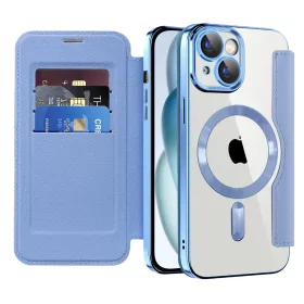   Techsuit - SmartMag kinyitható tok - iPhone 15 Plus - VIlágoskék