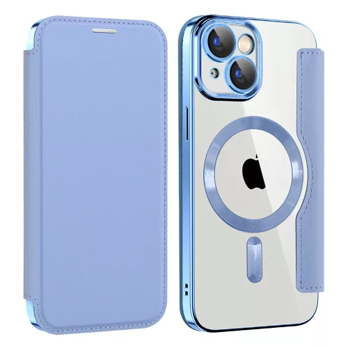 Techsuit - SmartMag kinyitható tok - iPhone 15 Plus - VIlágoskék