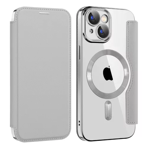 Techsuit - SmartMag kinyitható tok - iPhone 15 Plus - Szürke