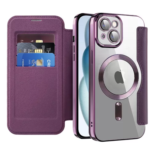 Techsuit - SmartMag Book Case - iPhone 15 Plus - Purple