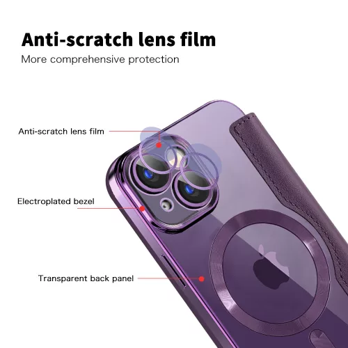 Techsuit - SmartMag Book Case - iPhone 15 Plus - Purple
