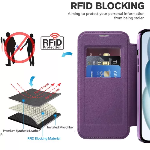 Techsuit - SmartMag Book Case - iPhone 15 Plus - Purple