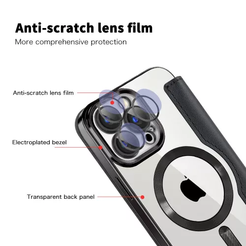 Techsuit - SmartMag kinyitható tok - iPhone 15 Pro Max - Fekete