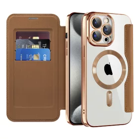   Techsuit - SmartMag kinyitható tok - iPhone 15 Pro Max - Barna
