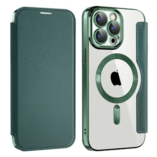 Techsuit - SmartMag kinyitható tok - iPhone 15 Pro Max - Zöld