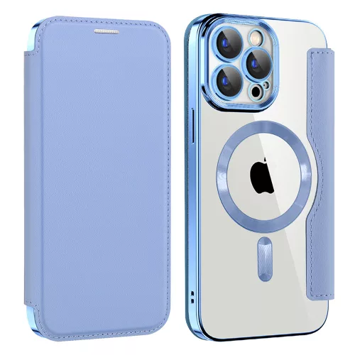Techsuit - SmartMag kinyitható tok - iPhone 15 Pro Max - VIlágoskék