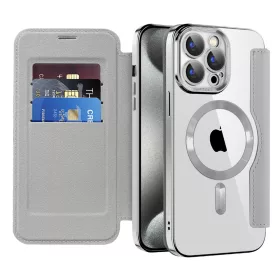   Techsuit - SmartMag kinyitható tok - iPhone 15 Pro Max - Szürke