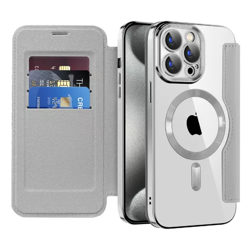 Techsuit - SmartMag kinyitható tok - iPhone 15 Pro Max - Szürke