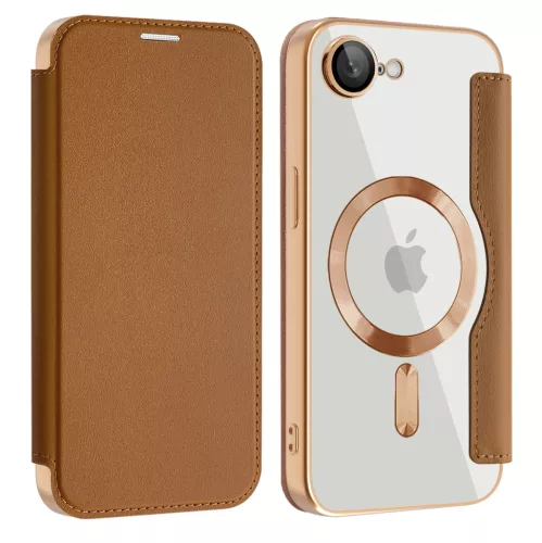 Techsuit - SmartMag Book Case - iPhone 16e / iPhone 17e - Brown