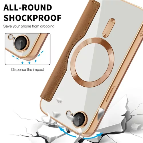 Techsuit - SmartMag Book Case - iPhone 16e / iPhone 17e - Brown