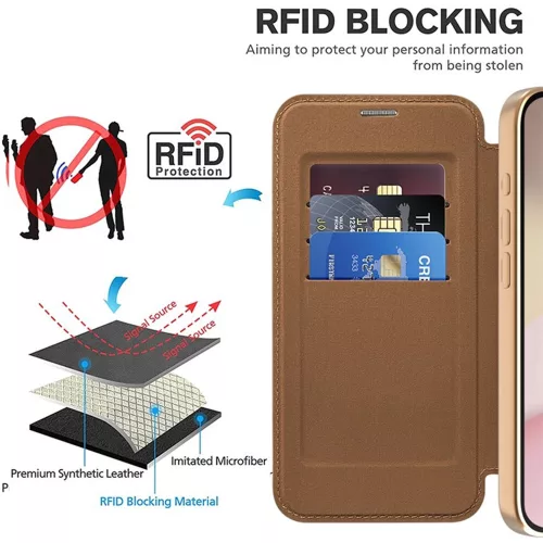 Techsuit - SmartMag Book Case - iPhone 16e / iPhone 17e - Brown